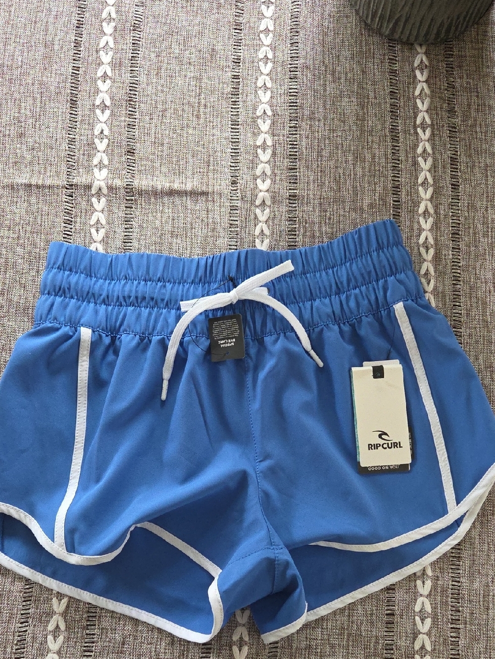 Rip Curl Blue Athletic Shorts with White Trim
